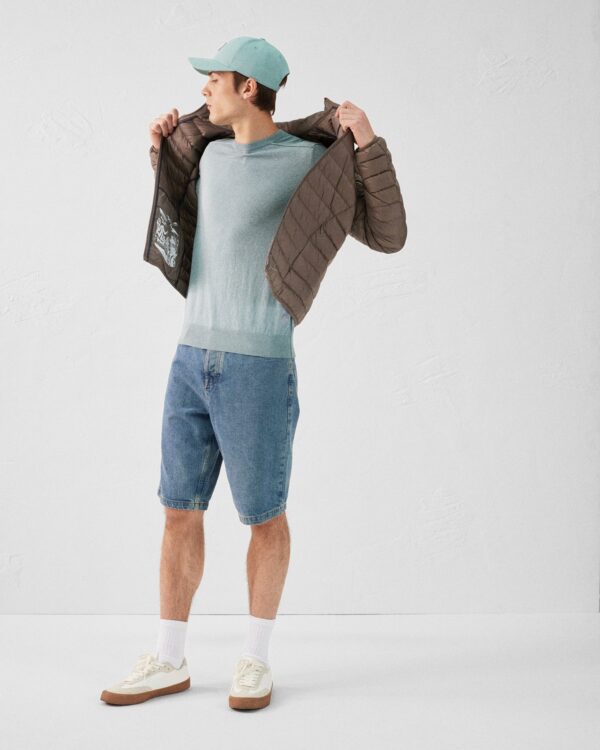 Taupe Mat lightweight down jacket - Image 5