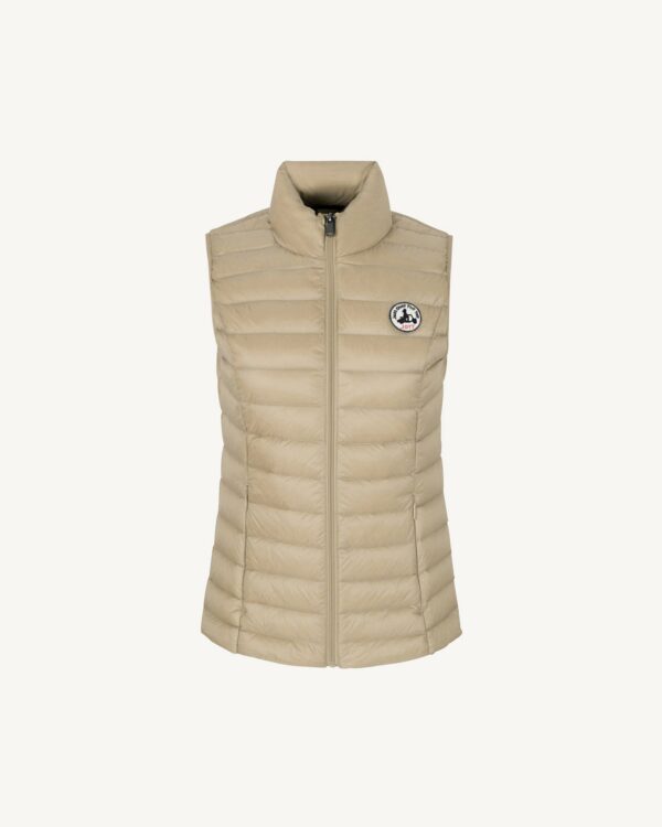 Beige Seda Sleeveless Lightweight Down Jacket