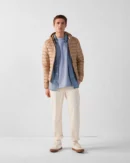 Beige Nico Lightweight Hooded Down Jacket