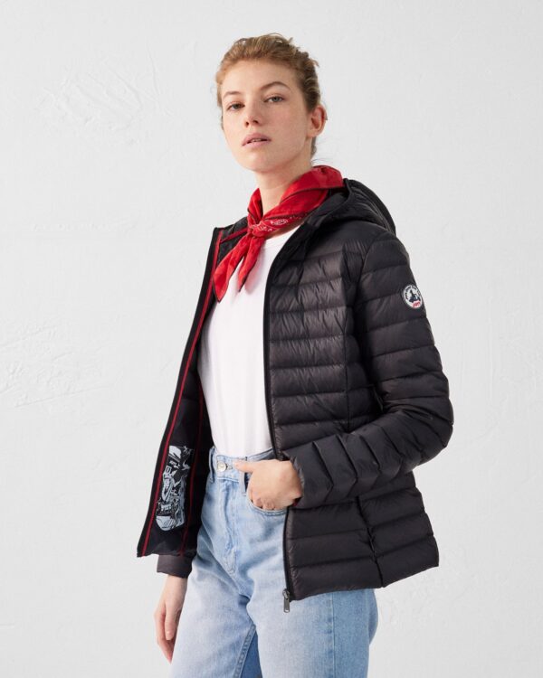 Cloe Black Lightweight Hooded Down Jacket - Image 4