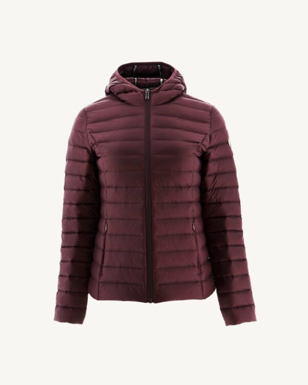 Cloe Aubergine Lightweight Hooded Down Jacket