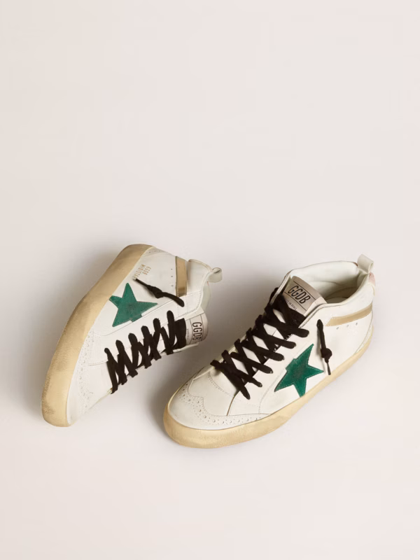 Organic Mid Star with green suede star and pink suede heel counter - Image 2
