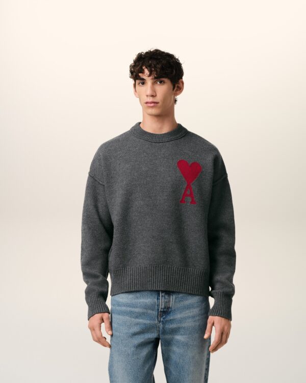 Grey Ami de Coeur Wool Sweater - Image 3