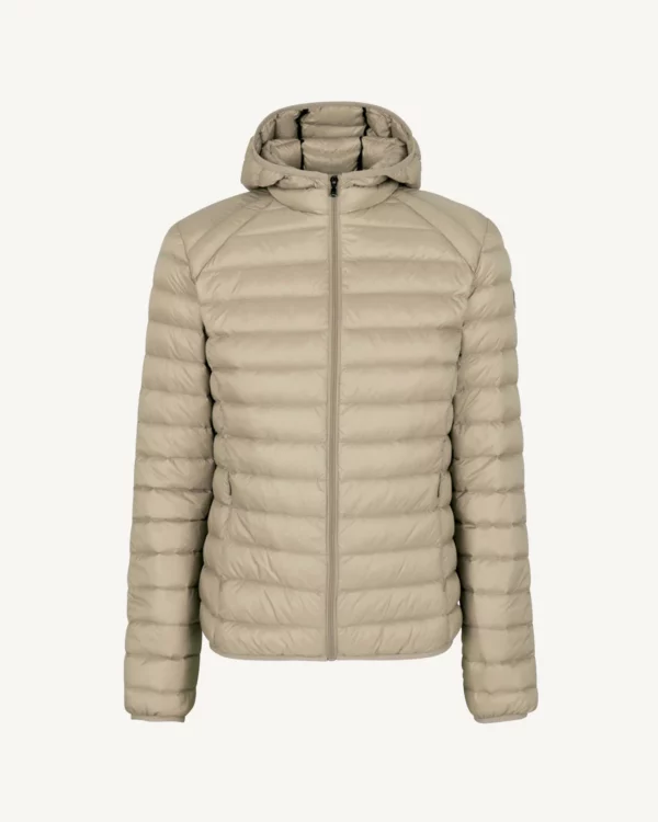 Beige Nico Lightweight Hooded Down Jacket