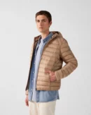 Beige Nico Lightweight Hooded Down Jacket