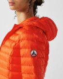 Cloe Fire Red Lightweight Hooded Down Jacket