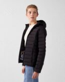Salma Black Lightweight Stretch Hooded Down Jacket