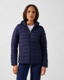 Salma Navy Lightweight Stretch Hooded Down Jacket