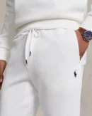 Double jersey jogging pants - White