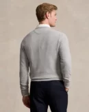 Cotton pique crew neck sweater - Andover chiné