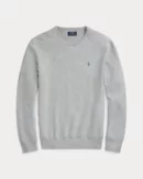Cotton pique crew neck sweater - Andover chiné