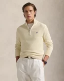 Cotton Half Zip Sweater - Andover Cream