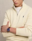 Cotton Half Zip Sweater - Andover Cream